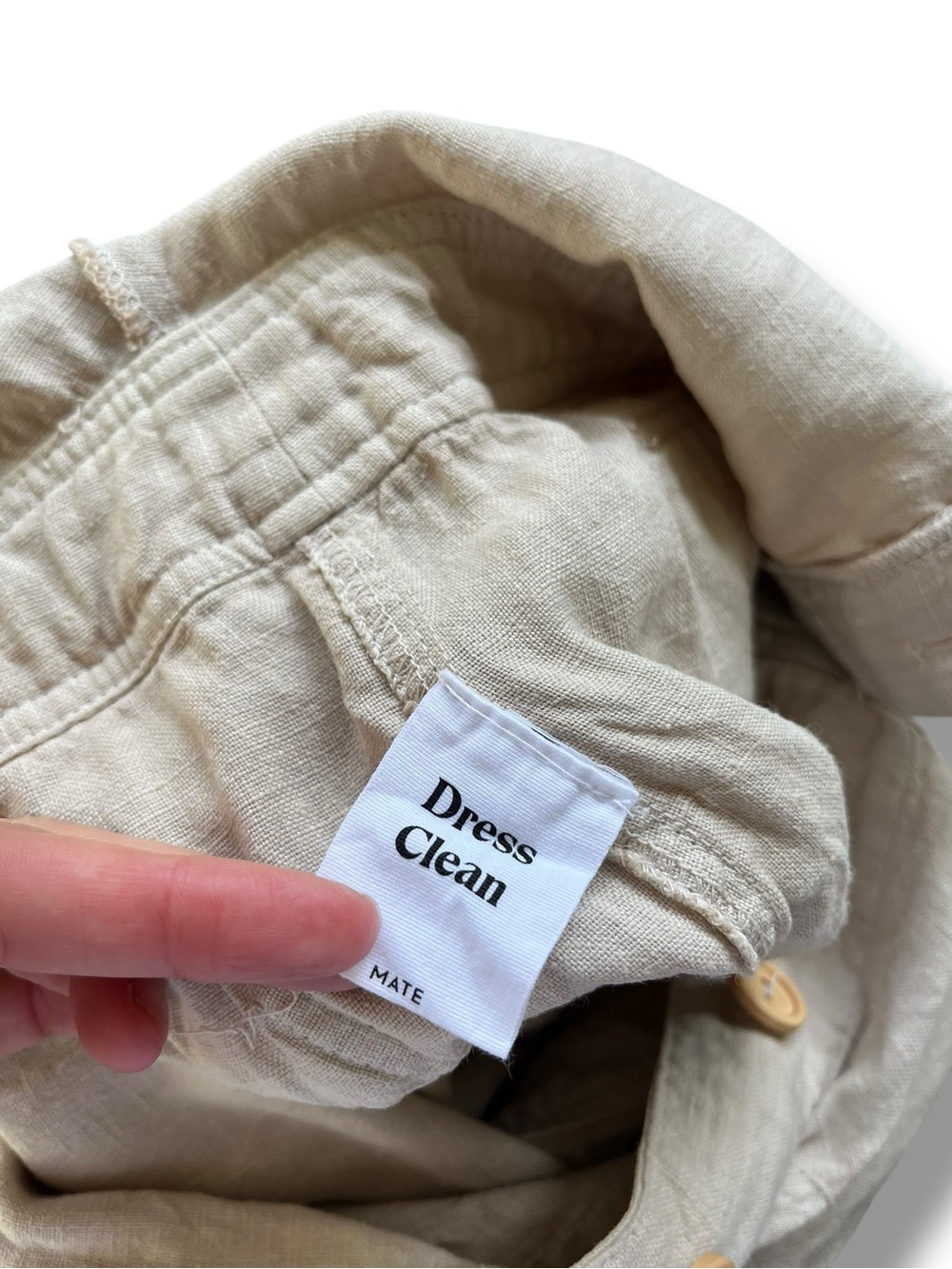 MATE the Label 100% Linen Romper Beige Small Travel Sustainable Utility USA made - Picture 7 of 8